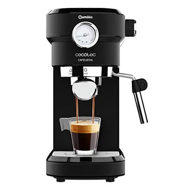 Cecotec Macchina da caffè Express con Manometro Cafelizzia 790 Nero Pro.20 bar, serbatoio d'acqua estraibile,capacità 1,2 L,braccio portafiltro con doppia uscita e due filtri,1350 W