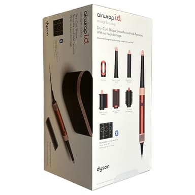 Dyson Airwrap i.d. Multi-Styler and Dryer Straight+Wavy HS08 - Bluetooth Enabled - for Perfect Curls (Strawberry Bronze/Blush Pink)