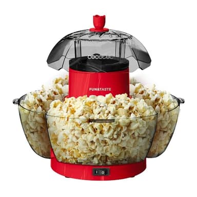 Cecotec Macchina per Popcorn Elettrica Fun&Taste P'Corn Lotus. Macchina per popcorn da 1200 W, Popcorn Pronto in 2 Minuti, Include 4 Contenitori Estraibili, Capacità Totale di 4,5 L