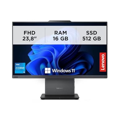 Lenovo - Pc All in One 24 Pollici ThinkCentre Neo 50a Gen 5, Computer Ufficio Professionale Windows 11 Pro, Intel Core i5-13420H, RAM 16GB DDR5, 512GB SSD NVMe - Display FHD IPS, Wi-Fi 6, USB-C e HDMI