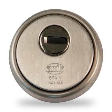 AMIG, Scudo di sicurezza Mod.31, Acciaio inossidabile 18/8, Corpo rinforzato in acciaio sinterizzato, Antitrapaggio, Cromato opaco, Per porte min. Spessore 40 mm, Bocallave diametro 65 mm