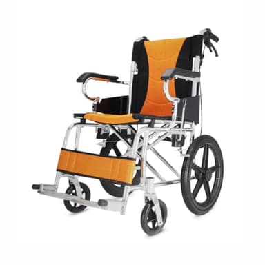 POLIRONESHOP PRATIK Carrozzina Pieghevole da Transito in Alluminio – Sedia a Rotelle Leggera, Compatta, Facile da Trasportare, per Anziani e Disabili, con Braccioli Ribaltabili e Pedane Rimovibili