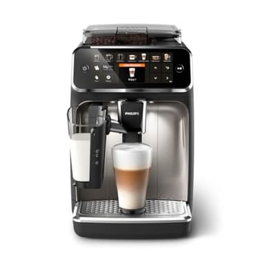 Philips Domestic Appliances 5400 Series Macchina da Caffè Automatica - Montalatte LatteGo, 12 Bevande, Display Intuitivo, 4 Profili Utente, Cromato (EP5447/90)
