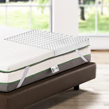 Bedshire Topper Matrimoniale 160x190 Materasso Correttore in Memory Foam HD Alto 6 cm con Rivestimento Sfoderabile Futon Ortopedico Made in Italy 100%