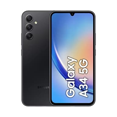 Samsung Galaxy A34 5G Smartphone Android, Display FHD+ Super AMOLED 6.6”, 6GB RAM e 128GB di memoria interna espandibile, Batteria 5.000 mAh, Awesome Graphite [Versione Italiana]