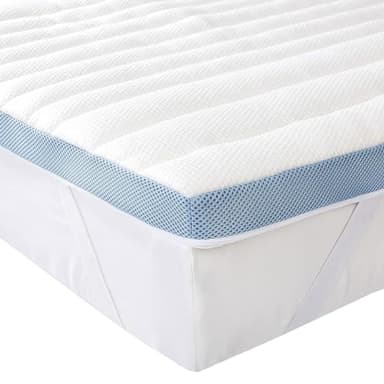 Amazon Basics Topper Matrimoniale 160 x 200 cm in Memory Foam, 5 cm Coprimaterasso con Angoli Elastici, Bianco