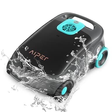 AIPER Scuba E1 Robot piscina senza fili, Sistema trimotore, Doppia filtrazione, Attivazione con un clic, Parcheggio automatico, Adatto a piscine fino a 100mq (Nero)