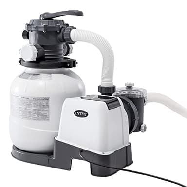 Intex 26646 – Pompa Filtro a Sabbia Krystal Clear, Flusso d'Acqua 7900 L/h, Flusso di Sistema 6000 L/h, Plastica, Bianco