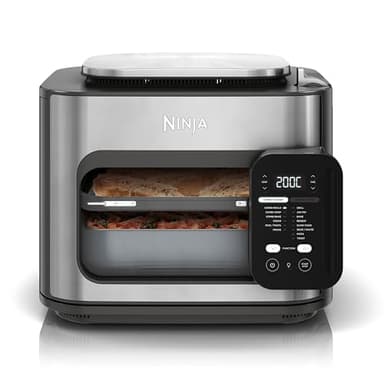 Ninja Combi 12-in-1 Multicooker, Forno e Friggitrice ad Aria, 12 Funzioni di Cottura, Pasti per la Famiglia in 15 Minuti*, Include Teglia, Padella e Guida alle Ricette, Grigio, SFP700EU