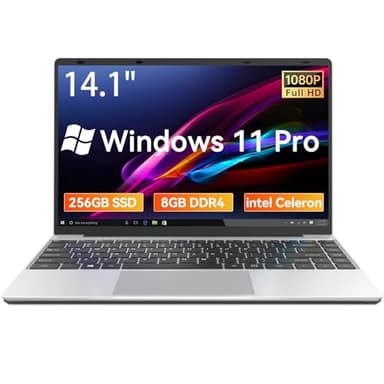 Gezoon PC Computer Portatile, 14.1 Pollici Win 11 Pro 8GB LPDDR4 256G SSD Laptop, Celeron N4020C Fino a 2,8GHz Notebook, FHD 1920x1080, 2.4G/5G WiFi, BT4.2, 4K Video, Type-C, 7.6V/5000mAH