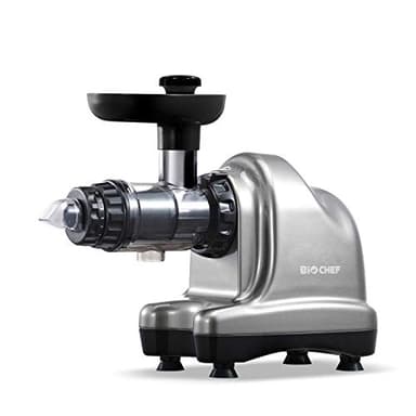 BioChef Axis Cold Press Juicer, estrattore a freddo orizzontale, Robot da Cucina, Slow Juicer BPA free con 20 Anni di Garanzia. Per erba di grano, frutta e verdura (Argento)