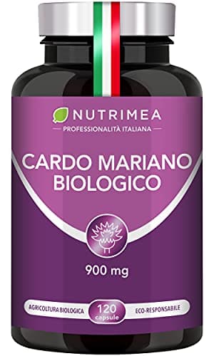 Cardo Mariano Biologico | Integratore di Semi Puri 900 mg | Disintossica, Protegge e Rinforza il Fegato | Alto Dosaggio di Silimarina | 120 Capsule Vegetali | Nutrimea