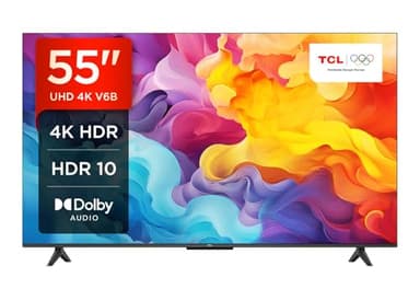 TCL 55V6B TV 55" 4K HDR Ultra HD Google TV con design senza bordi Dolby Audio Compatibile con Google Assistant