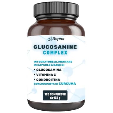 OSPOX Glucosamina Condroitina con MSM per Cartilagine e Articolazioni - 120Cpr con Collagene e Acido Ialuronico per Ossa, Muscoli e Dolori Articolari
