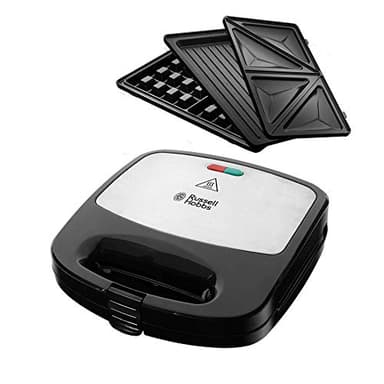 Russell Hobbs Piastra Elettrica a Contatto Multifunzione 3 in 1 - Sandwich, Piastra per Waffle, Griglia a contatto - Piastre Antiaderenti; Espandibile: Cake Pop, Mini Donut, Churros; Fiesta 24540-56