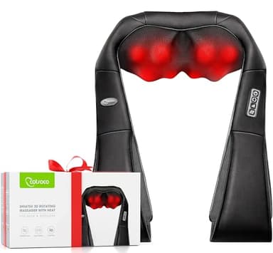 cotsoco Massaggiatore per collo con funzione di riscaldamento: massaggiatore elettrico Shiatsu, il regalo perfetto per alleviare il dolore alle spalle e al collo per gli automobilisti in casa ufficio