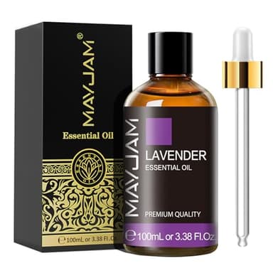 MAYJAM Olio Essenziale Di Lavanda 100ml, Olio Di Lavanda Per Diffusori, Umidificatori, Fai Da Te, Casa, Guardaroba