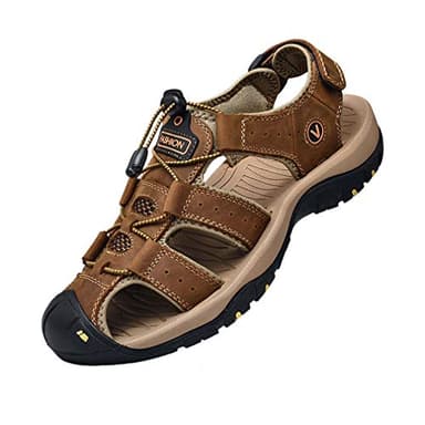 Sandali Sportivi Scarpe Estivi da Spiaggia per Uomo all'aperto Trekking Traspirante da Pescatore in Pelle Sandalo Acqua Marrone 43