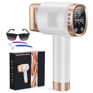 Epilatore Luce Pulsata 3 in 1 HR/SC/RA, 9 Livelli di Energia Max 19,35J, Epilatore a luce pulsata IPL con Touch Screen LCD,Luce Pulsata 999,900, Epilatore Laser per Donna,Uomo,Viso,Bikini,Corpo