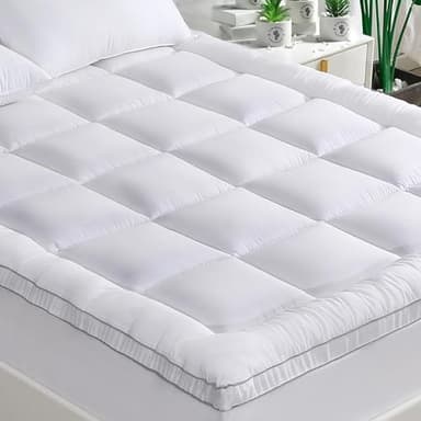 GRT Topper Matrimoniale 160x200 cm e Coprimaterasso, superficie in bambù e imbottitura 3D Snowdown, adatto a materassi fino a 30 cm, traspirante, morbido e silenzioso.