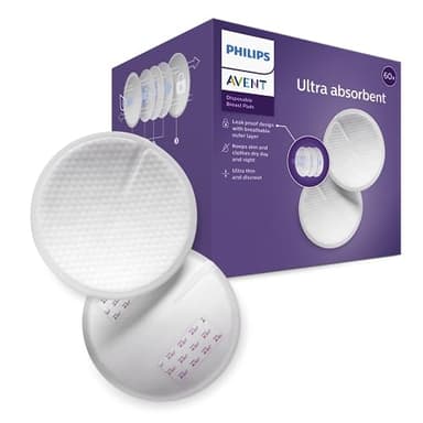 Philips Avent SCF254/61 Coppette Assorbilatte Ultra Comfort, 60 pezzi