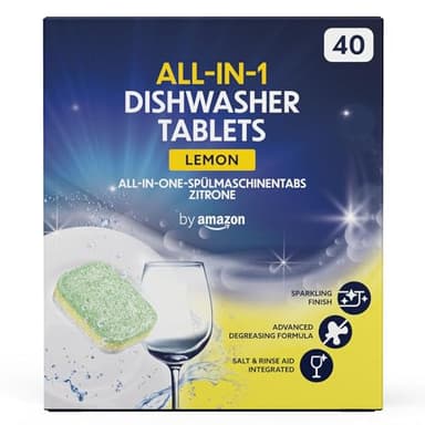 by Amazon - Pastiglie per Lavastoviglie All-in-One, al Limone, 40 capsule