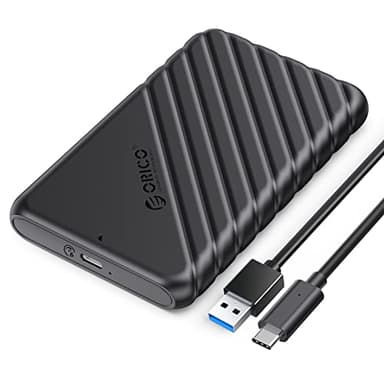 Case SSD 2.5", ORICO 6Gbps USB 3.1 Gen 1 Case Hard Disk 2.5 per 7mm e 9,5 mm, SATA I II III, HDD, SSD, Supporto UASP, TRIM, Tool Free Case HDD 2.5 SATA(Nero, 25PW1-C)