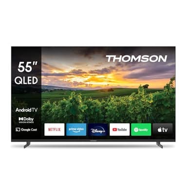 Thomson 55 Pollici (139 cm) QLED TV Smart Android TV (WLAN, HDR, Triple Tuner DVB-C/S2/T2) – 55QA2S13-2023