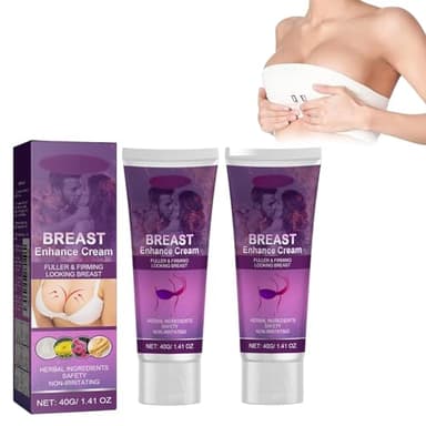 Tkekruh 2PC Ingrandimento del seno 40g, Crema Seno Rassodante, Crema Per La Cura Del Seno, per la Pelle Rassodante Migliora l'elasticità Crema per il Seno Modellante per Seni Cadenti, Enhance Cream