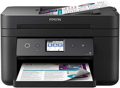 Epson WorkForce WF-2860DWF, multifunzione professionale 4 in 1: stampante fronte/retro/scanner/copiatrice/fax, A4, getto d'inchiostro a colori, Wifi Direct, Ethernet, caricabatterie, compatto