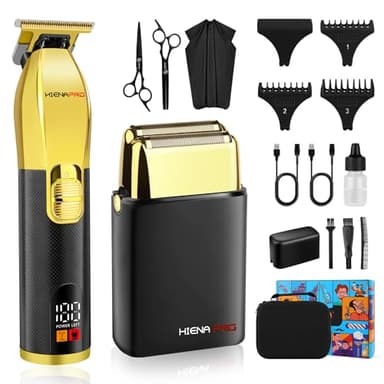 HIENA PRO Rasoio da uomo, rasoio elettrico, epilatore da uomo, parrucchiere, macchina zero per capelli, set di tagliacapelli a forma di T