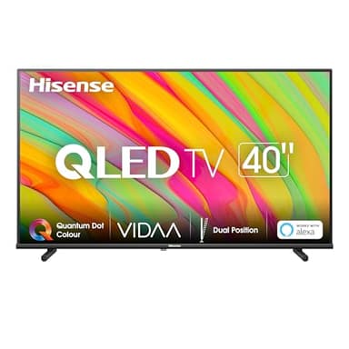 Hisense 40" QLED FHD 2023 40A5KQ, Smart TV VIDAA U6, Type-C, Compatibilità Alexa, Tuner DVB-T2/S2 HEVC 10, Double Position Stand