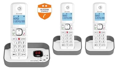 Telefono fisso cordless - ALCATEL - F860 voice trio grigio - Blocco delle chiamate indesiderate