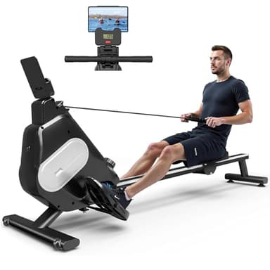Dskeuzeew Vogatore Professionale per Casa a 16 Resistenze, Silenzioso Ergonomico Robusto e Compatto, Allenamento con Monitor Digitale, per Fitness Allenamento