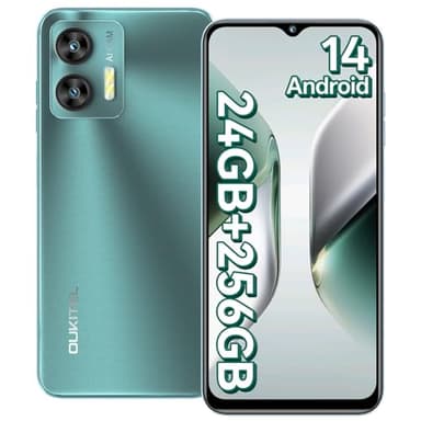 OUKITEL C36 256GB Android 14 Smartphone, 24GB+256GB/1TB, 6.56"HD+/90Hz Display Telefono Cellulare,13MP Fotocamera,5150mAh,Dual SIM 4G Telefoni Offerta,Face ID/Fingerprint/Octa Core/GPS/OTG, Verde,2025