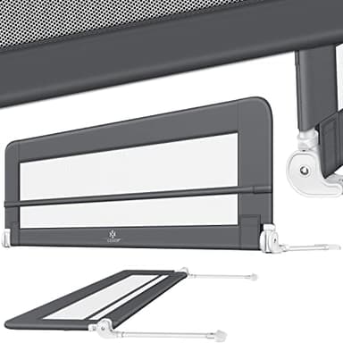KESSER® Sponda da letto Protezione per letto Sponda da letto bambini Sponda da culla Barriera letto per bambini, Grigio scuro - 150cm