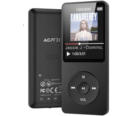 AGPTEK Lettore MP3 32GB, Bluetooth 5.3, Lettore Musicale HiFi senza Perdite con Autonomia Ultra-Lunga di 70 Ore, Portatile con Altoparlante Integrato, Radio FM e Registratore