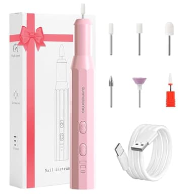 XunmotorYao Fresa per Unghie Professionale Manicure Elettrico e Pedicure Set Lima Unghie Elettrica Trapano Chiodo per Casa e Salone con Set Strumenti di Lucidatura,Rosa