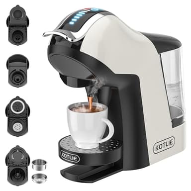 KOTLIE Macchina da caffè espresso multicapsule 5 in1 per D G/Nes/A MODO MIO e caffè macinato/ESE(44mm) EM-308A