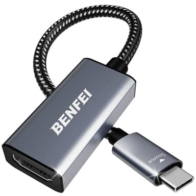 BENFEI Adattatore USB C a HDMI 4K, Adattatore USB Tipo C a HDMI [Compatibile Thunderbolt 3/4] per iPhone 15 Pro/Max MacBook Pro/Air 2023 iPad Pro iMac S23 XPS 17 e altro