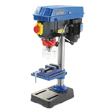 KATSU Trapano a Colonna da Banco con Morsa 375W 5 Velocità 55mm Profondità di Foratura Elettrico Regolabile in Altezza Trapano a Pilastro da Banco Industriale Banco da Lavoro