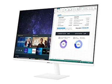 SAMSUNG Smart Monitor M5 (S32AM501), Flat 32", 1920x1080 (Full HD), Piattaforma Smart TV (Amazon Video, Netflix), Airplay, Office 365, Wireless Dex, Casse Integrate, WiFi, HDMI, Bianco