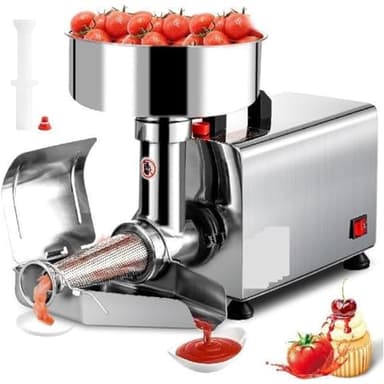 CYMYYDS Passapomodoro Elettrico 370W, Passaverdure E Creatore di Salse in Acciaio Inossidabile, 90-160 kg/H, Spremipomodoro Automatico per Frutta per Creatore di Salse