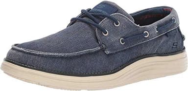 Skechers Status 2.0- Lorano, Mocassini Uomo, Blue Navy Canvas, 46 EU