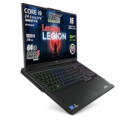 Lenovo Legion PRO5 Notebook Gaming, Intel Core i9-14900HX 24Core, RAM DDR5 64Gb, SSD 2TB (2 x 1Tb) Display 16" 100% DCI-P3, 500 nits, 240 Hz, RTX 4060 8Gb, Tastiera QWERTY RGB 4Zone, Win 11 Pro