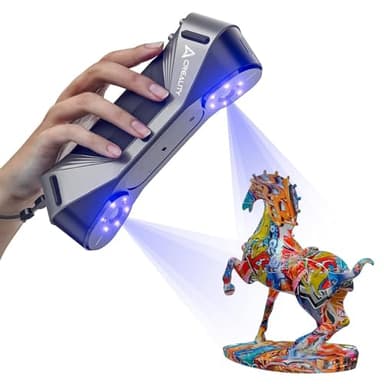 Creality CR-Scan Raptor - Scanner 3D per Stampa 3D, 0.02 mm Precisione Scanner Aggiornato con Linea Multipla Blue&NIR, 24 Bit Full-color Scansione, 60 FPS Anti-Shake per Windows MacOS Android iOS