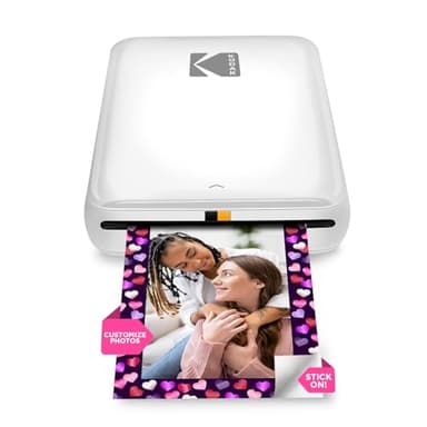 KODAK Step Stampante fotografica istantanea per smartphone - Mini portatile wireless a colori - Foto adesive Zink 2x3” - Bluetooth compatibile con iOS e Android - App di editing divertente - Bianco