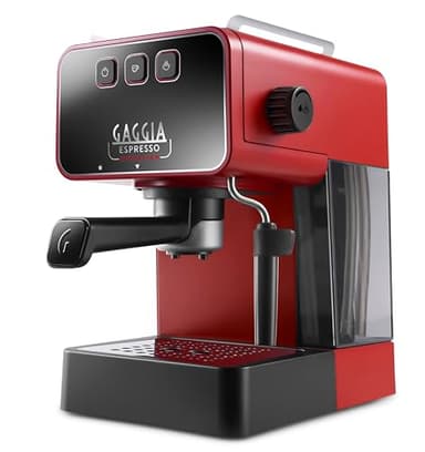 Gaggia Espresso Evolution Red | Regolatore temperatura caldaia PID | Macchina da caffè Made in Italy | Pre-infusione automatica | Portafiltro da 53 mm | Macchina per espresso a pompa | Americano,