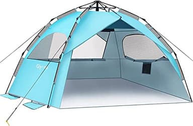 Glymnis Tenda da Spiaggia Quick Up Tenda Spiaggia Familiare Automatica 210 * 200 * 145cm Protezione UV 50+ Antivento per 4-6 Persone