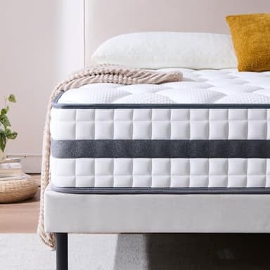 Twirest Materasso 140 x 190 x 22 cm, materasso ibrido in memory foam a molle insacchettate, durevole e morbido per la pelle, durevole e traspirante (140 x 190 x 22)